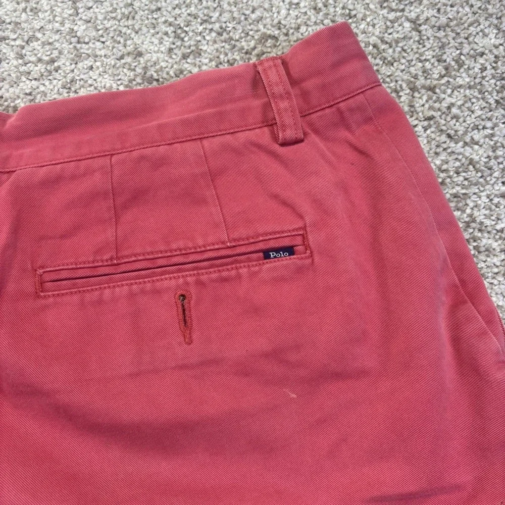 Polo Ralph Lauren Shorts Mens 35 Red Classic Fit Chino Casual Summer 6 Inseam